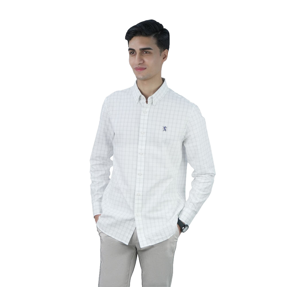 Men’s Cotton Slim Oxford Shirt with Embroidery
