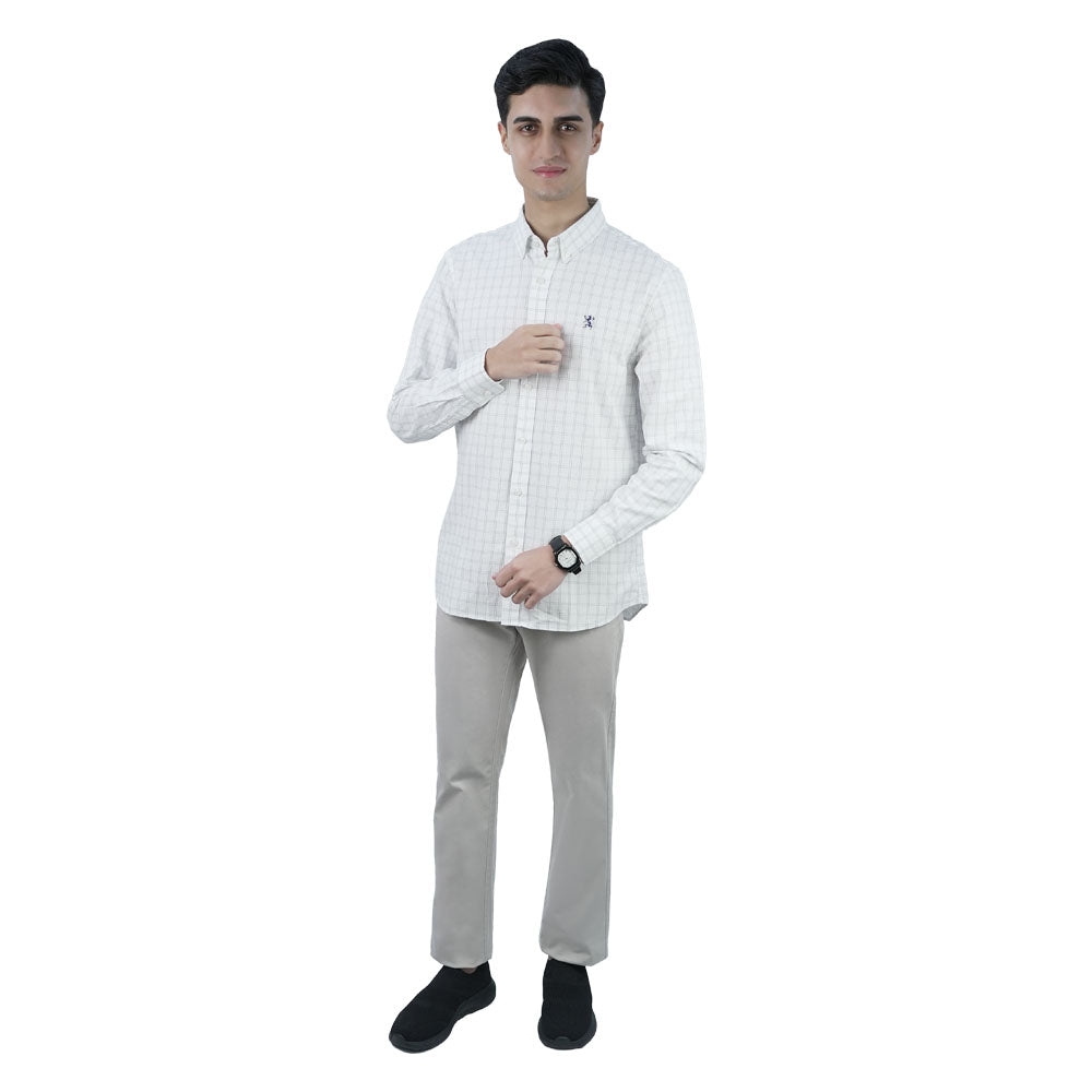 Men’s Cotton Slim Oxford Shirt with Embroidery