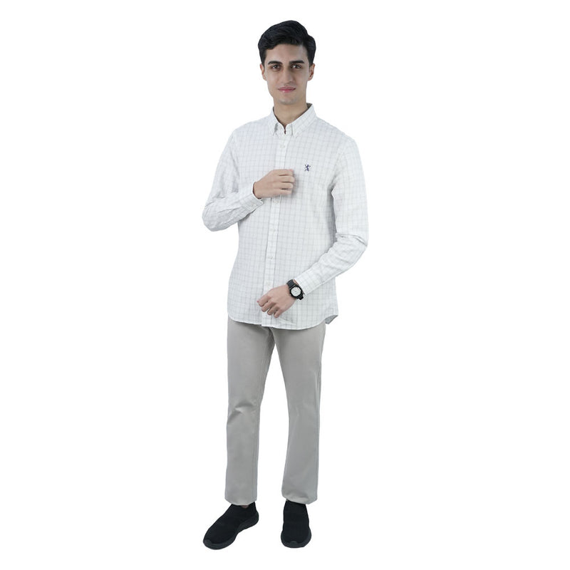 Men’s Cotton Slim Oxford Shirt with Embroidery
