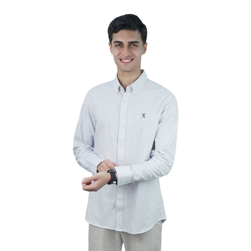 Men’s Cotton Slim Oxford Shirt with Embroidery