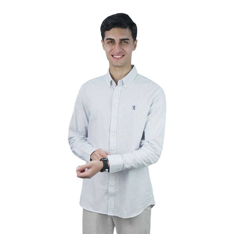 Men’s Cotton Slim Oxford Shirt with Embroidery