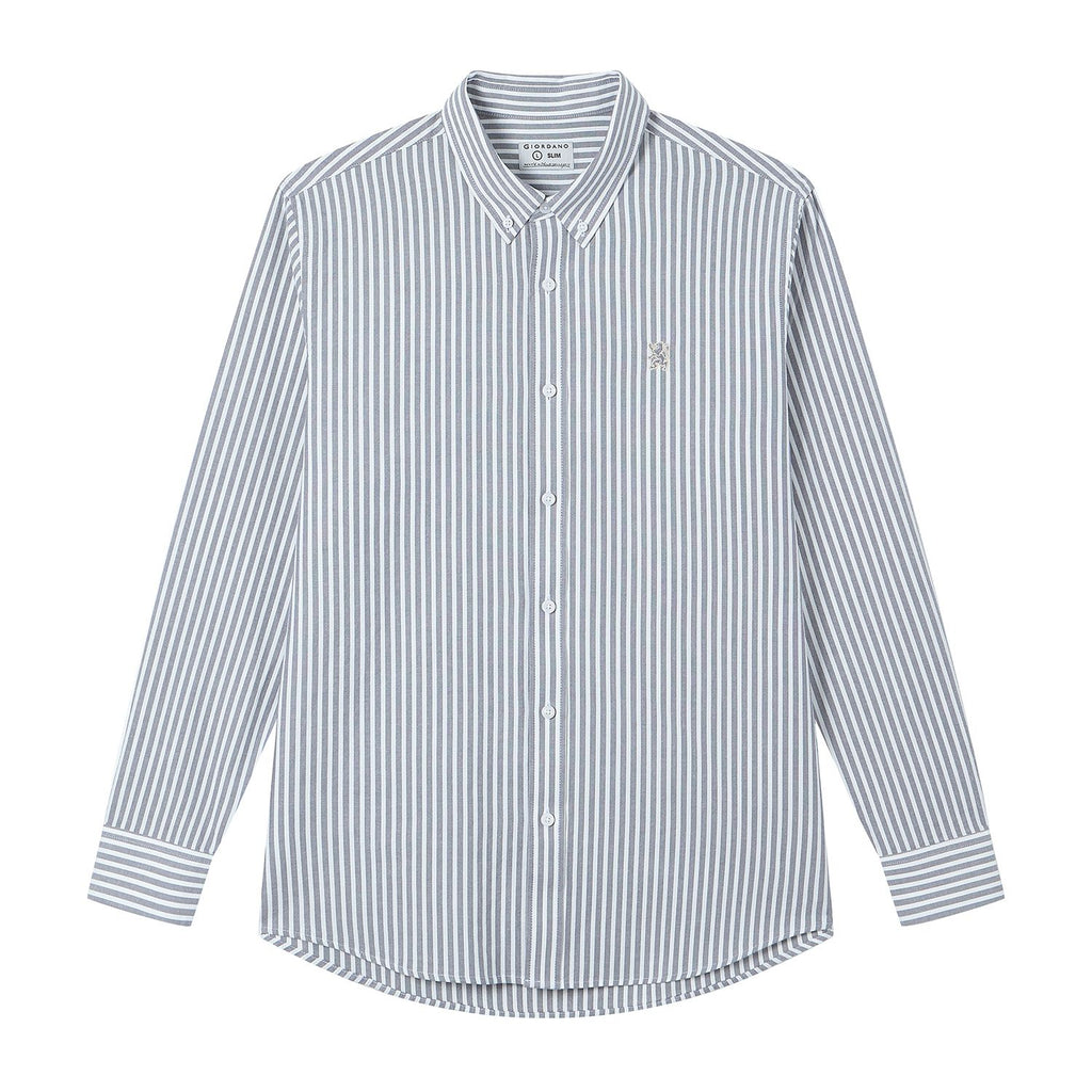 Men’s Cotton Slim Oxford Shirt with Embroidery