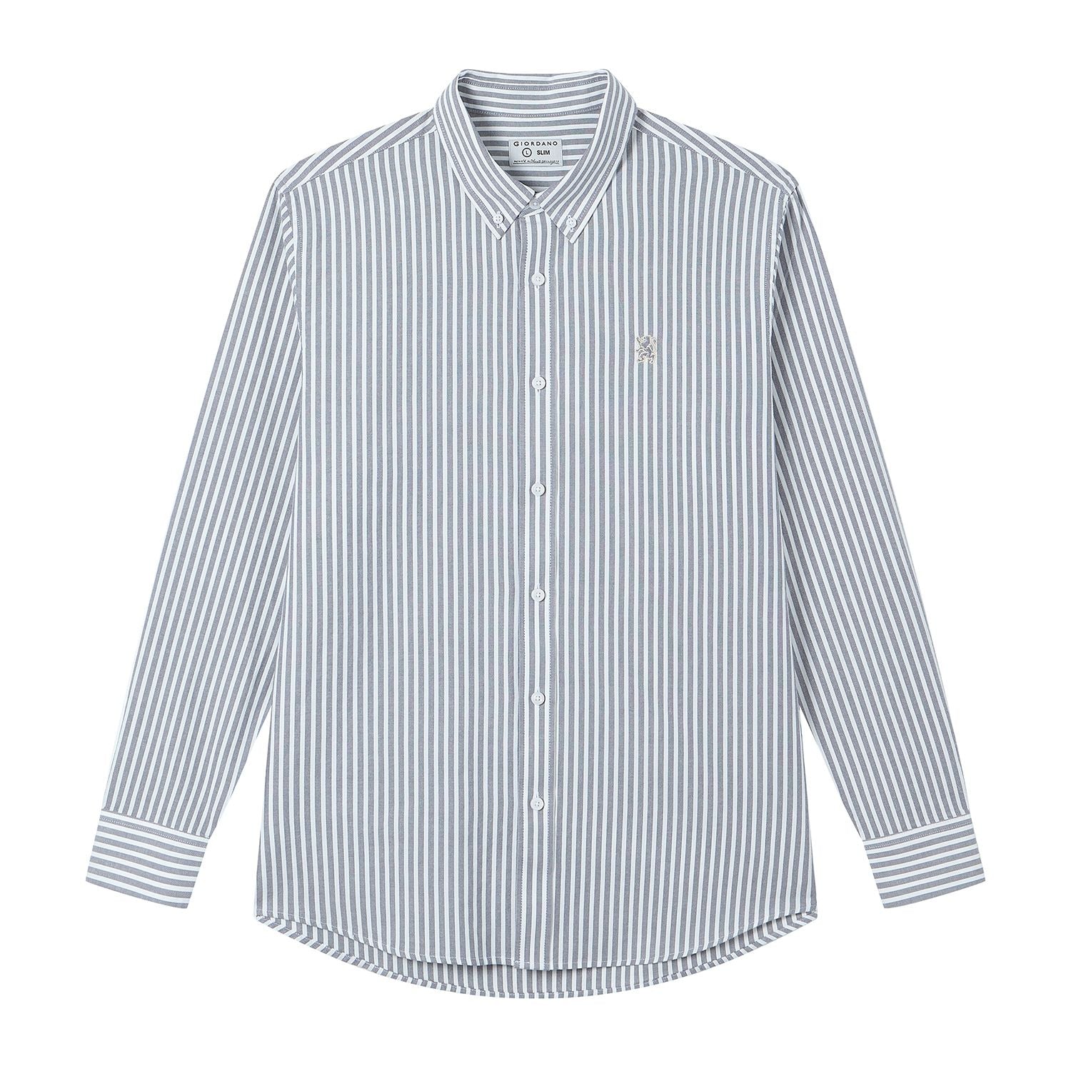 Men’s Cotton Slim Oxford Shirt with Embroidery