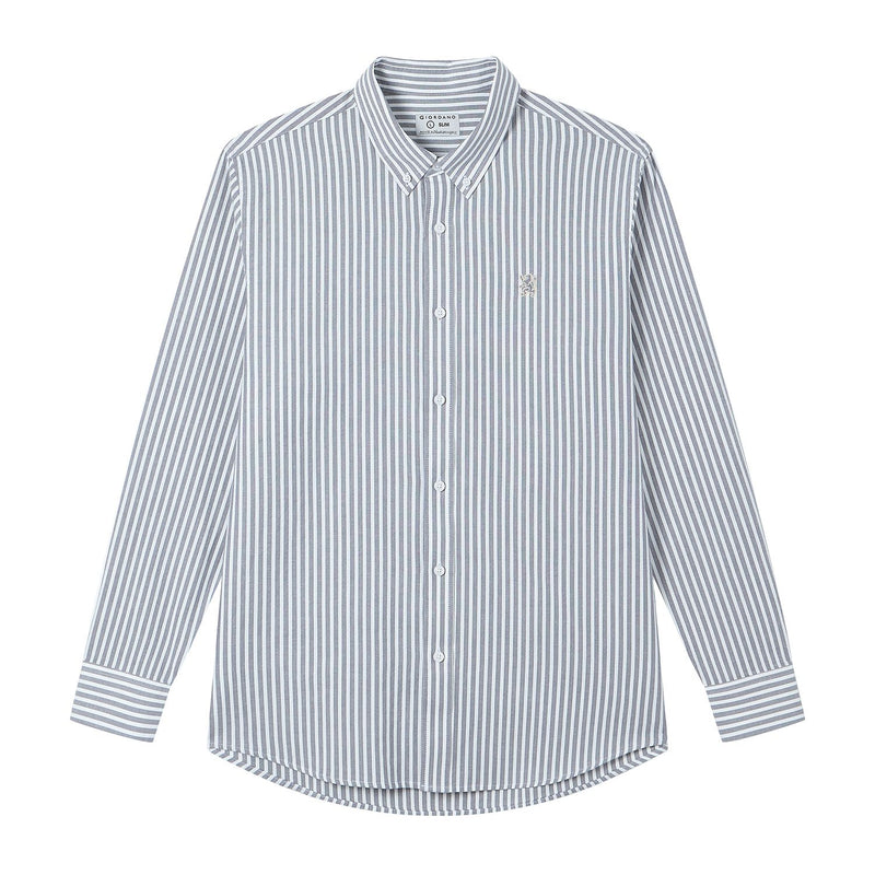 Men’s Cotton Slim Oxford Shirt with Embroidery