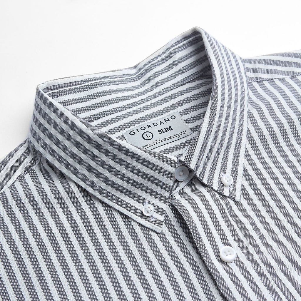 Men’s Cotton Slim Oxford Shirt with Embroidery