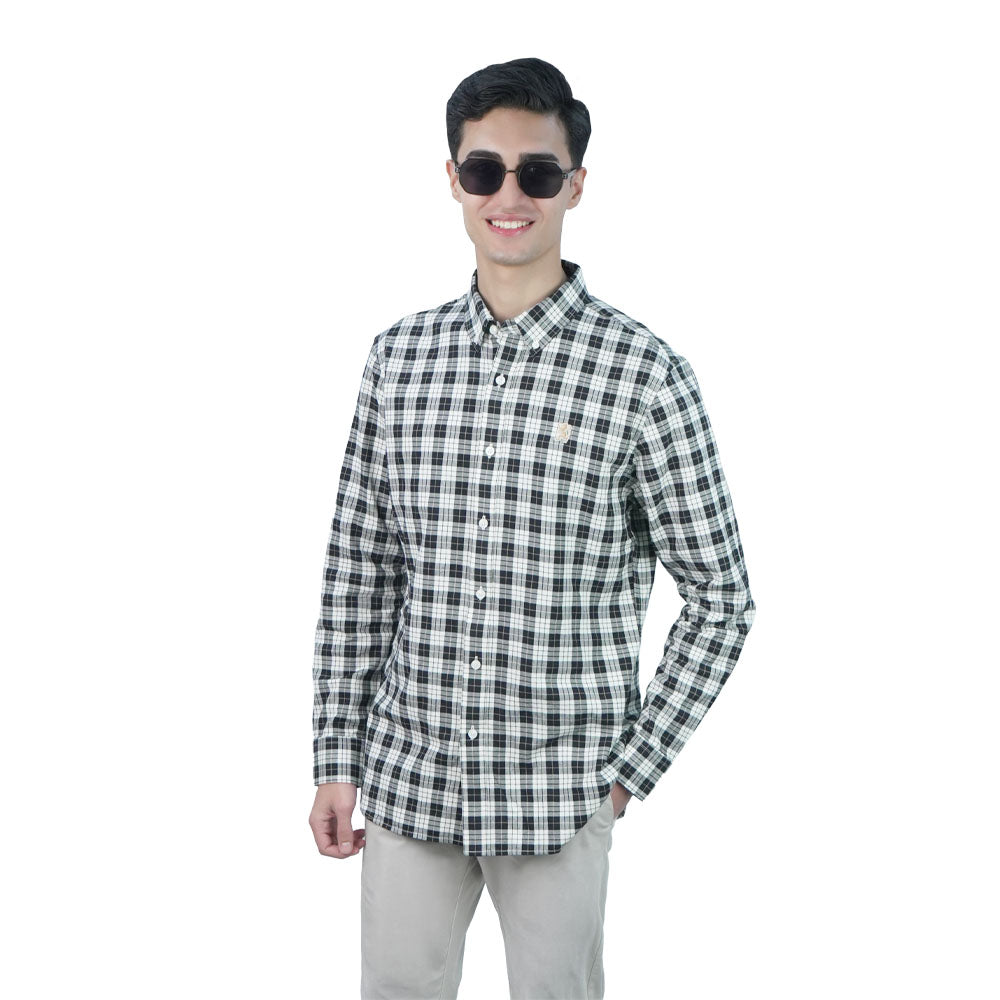 Men’s Cotton Slim Oxford Shirt with Embroidery