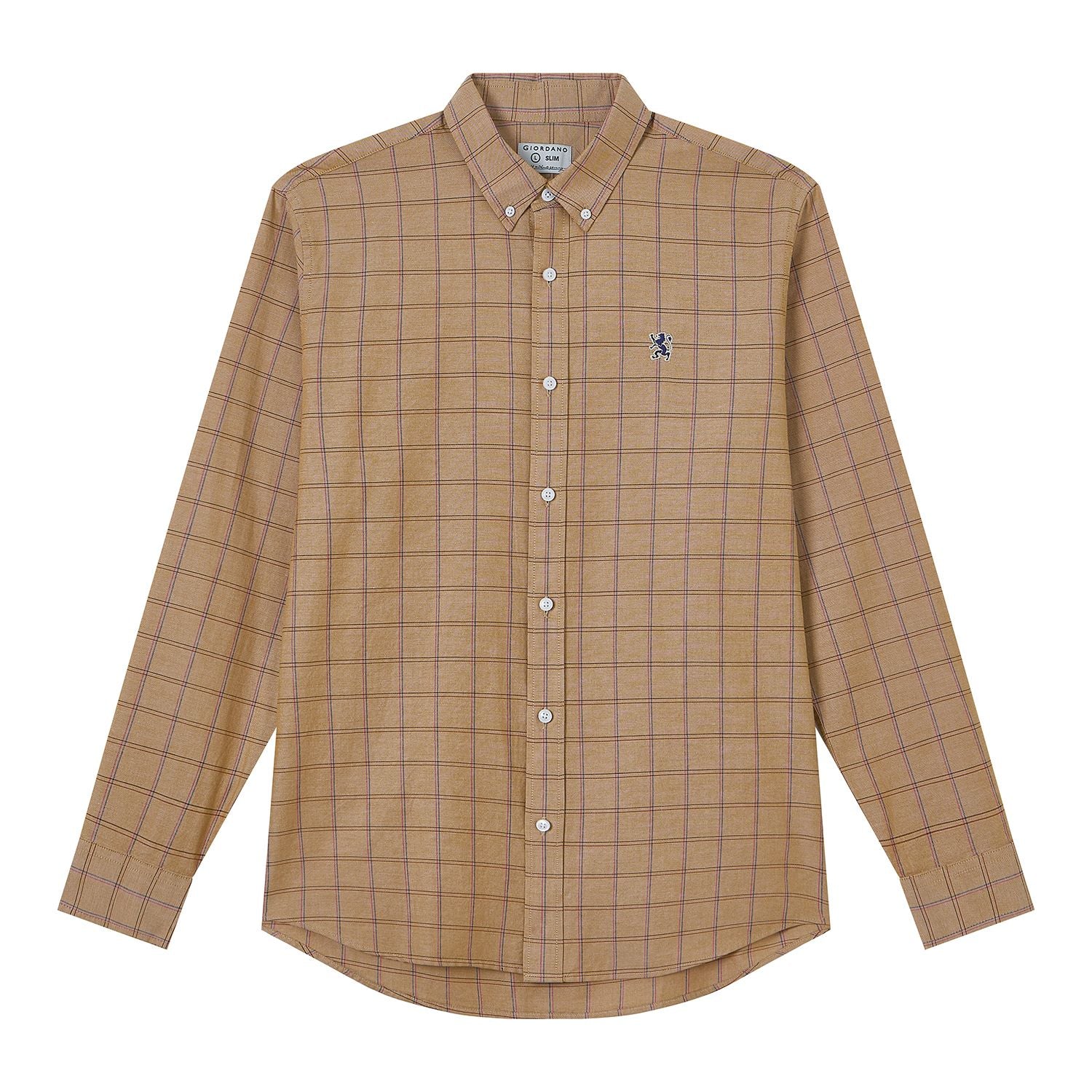 Men’s Cotton Slim Oxford Shirt with Embroidery