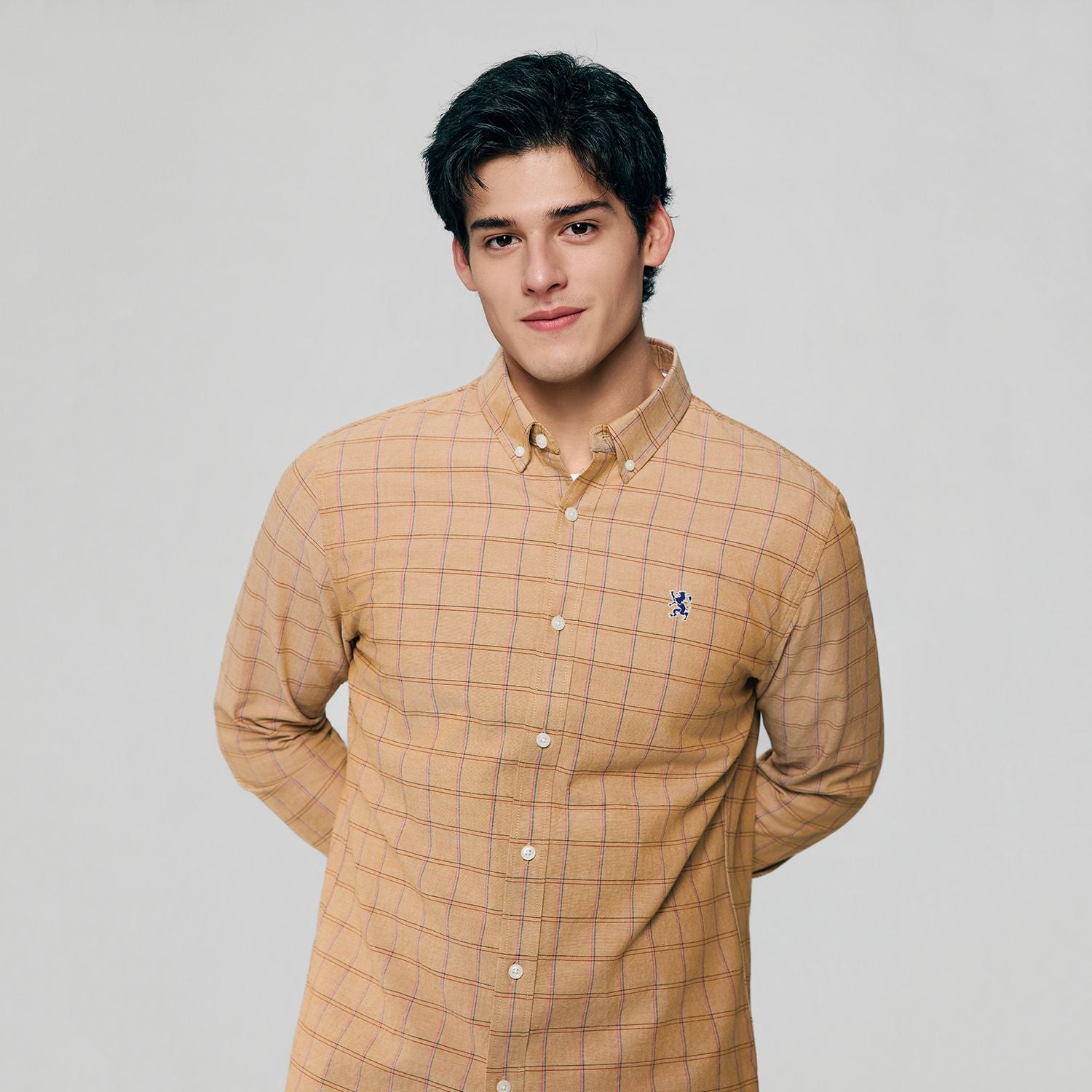 Men’s Cotton Slim Oxford Shirt with Embroidery
