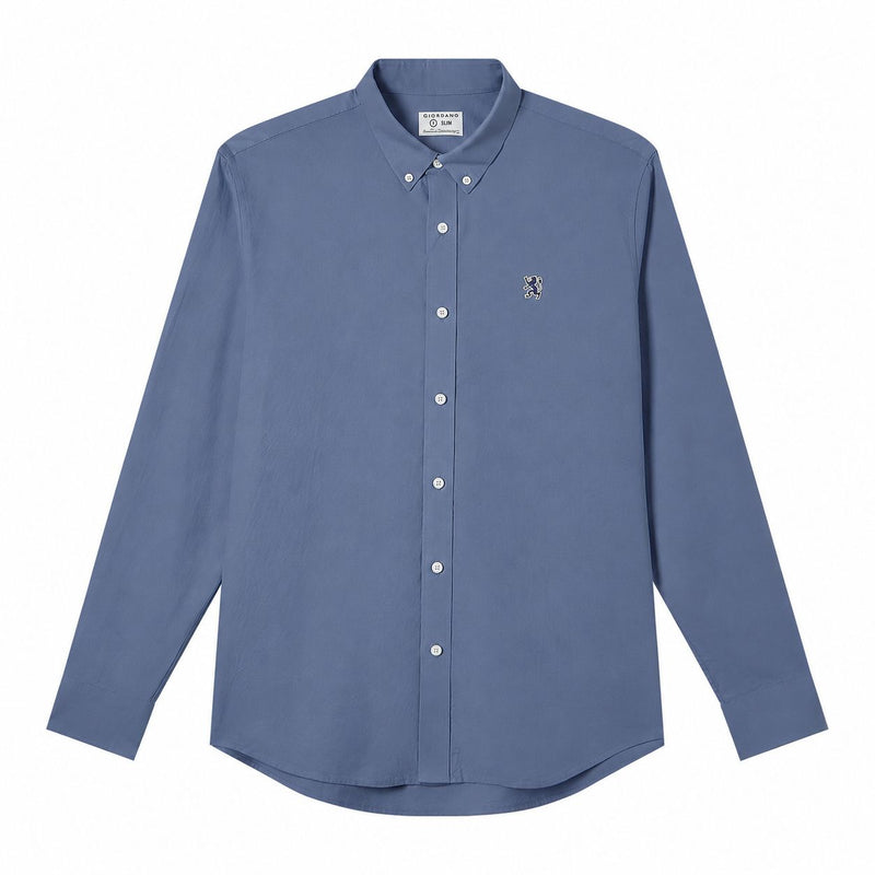 Men’s Cotton Slim Oxford Shirt with Embroidery