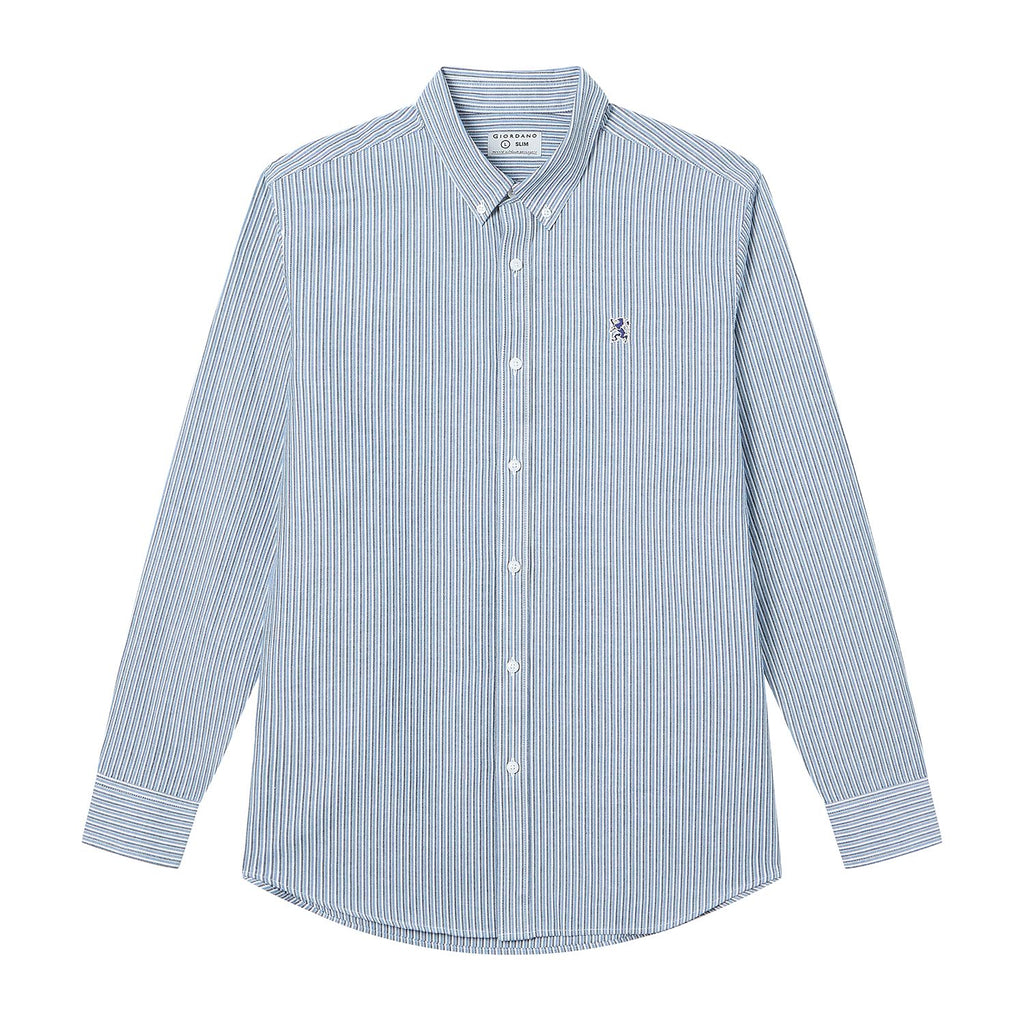 Men’s Cotton Slim Oxford Shirt with Embroidery