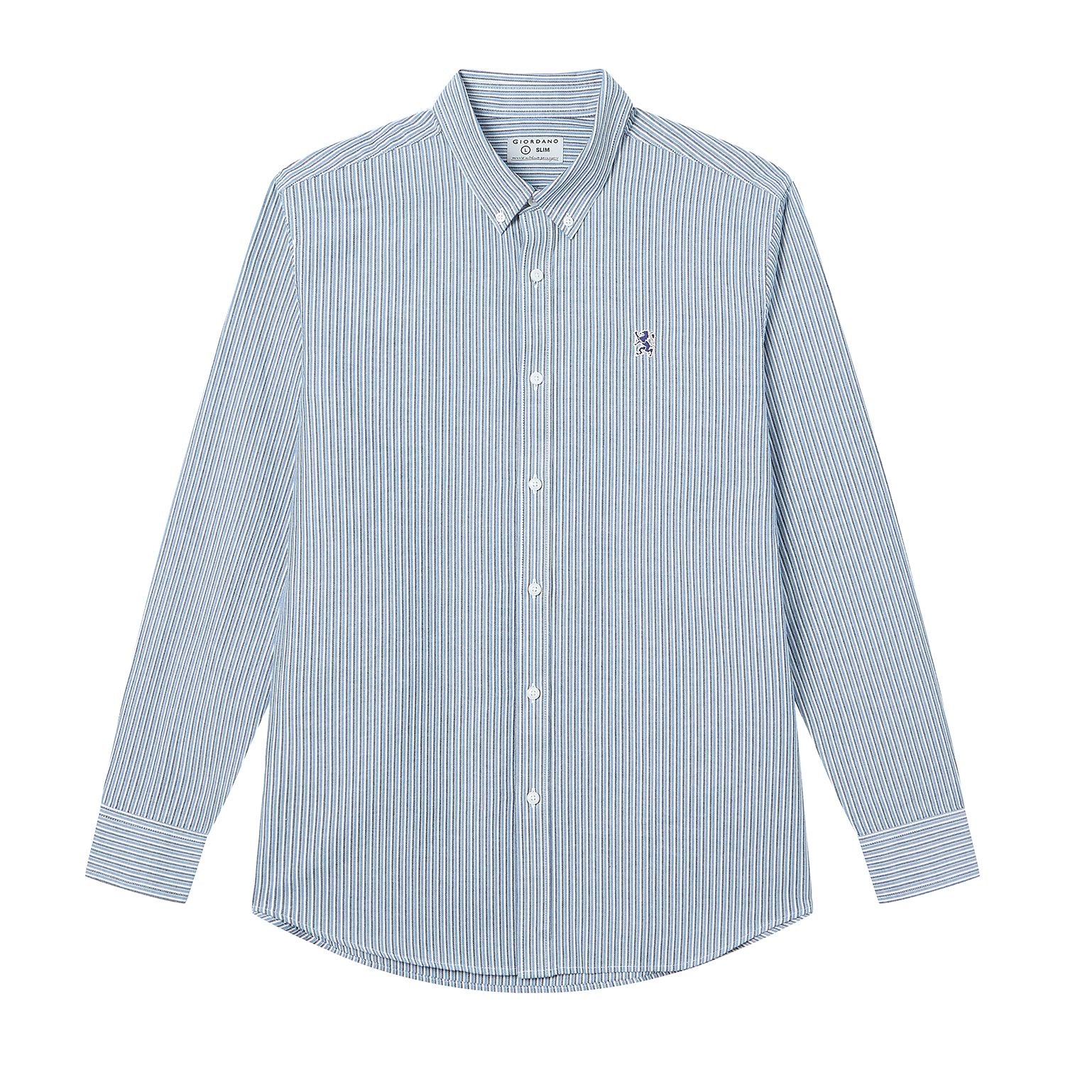 Men’s Cotton Slim Oxford Shirt with Embroidery