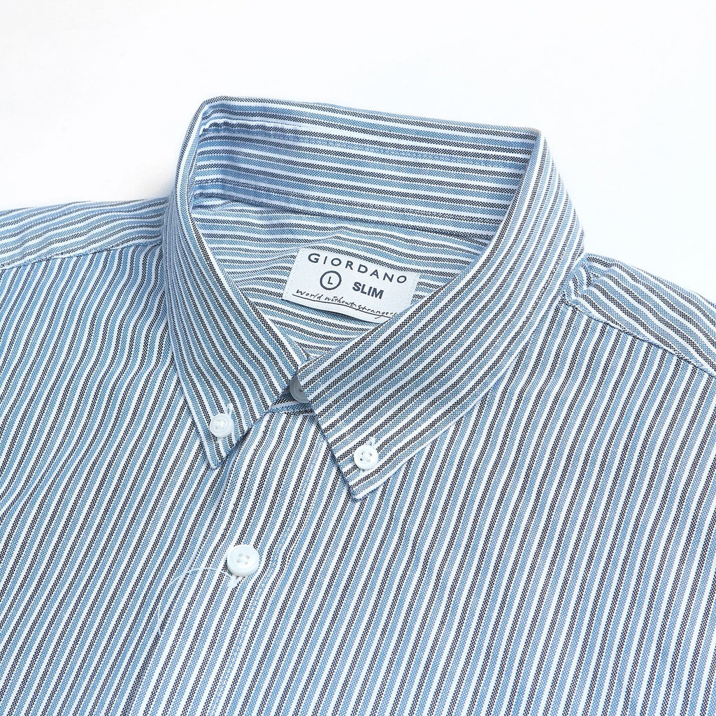 Men’s Cotton Slim Oxford Shirt with Embroidery