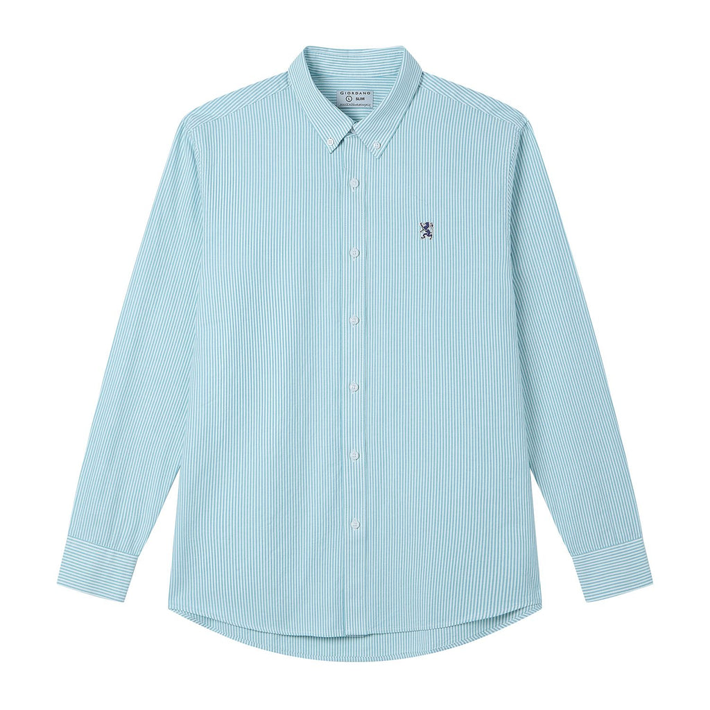 Men’s Cotton Slim Oxford Shirt with Embroidery