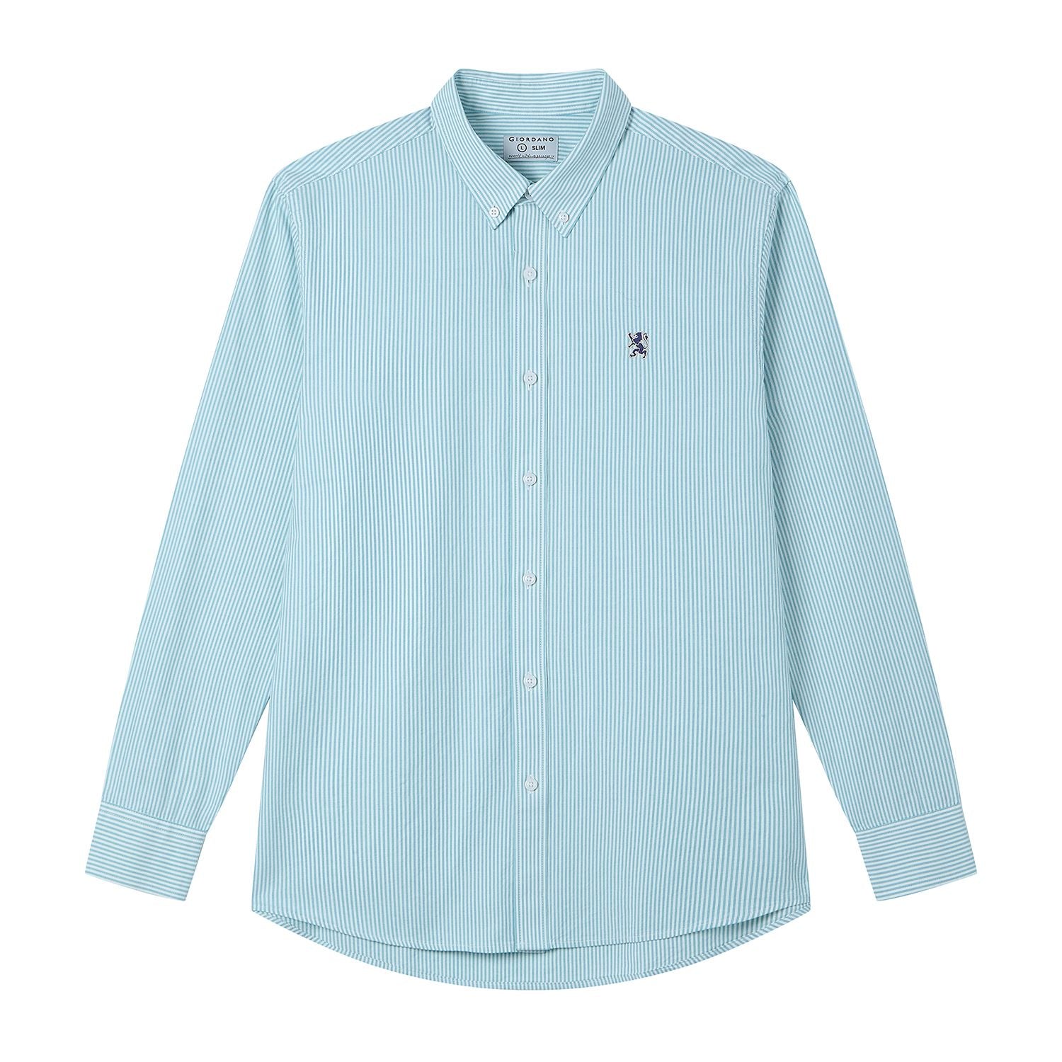 Men’s Cotton Slim Oxford Shirt with Embroidery