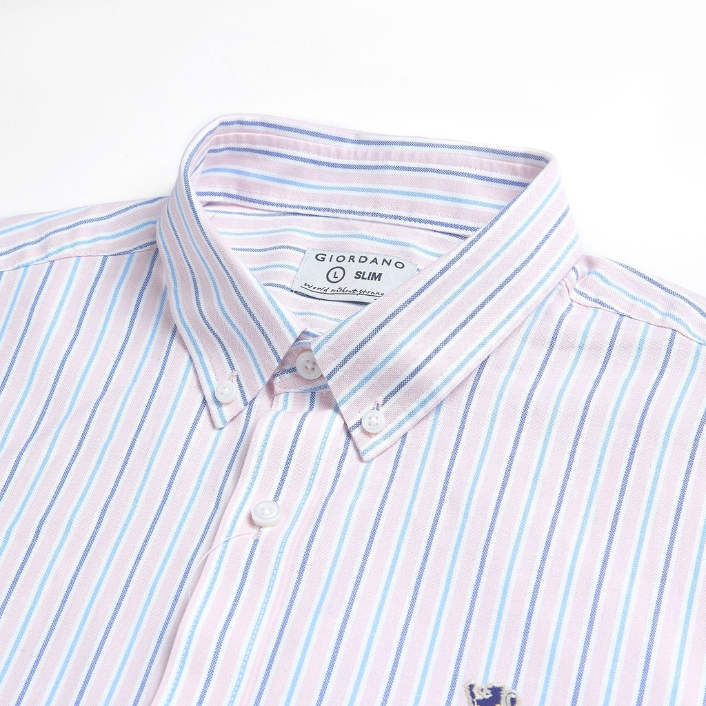 Men’s Cotton Slim Oxford Shirt with Embroidery