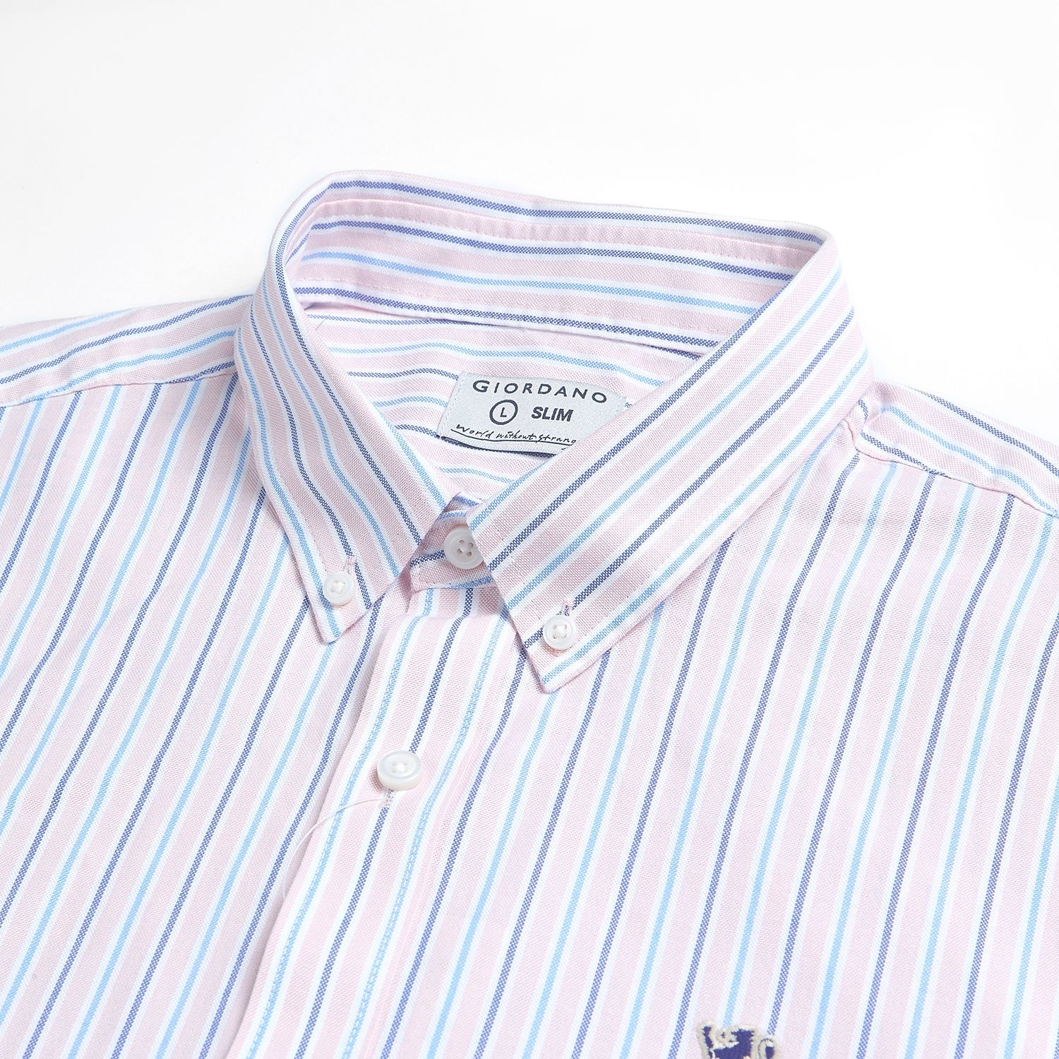 Men’s Cotton Slim Oxford Shirt with Embroidery