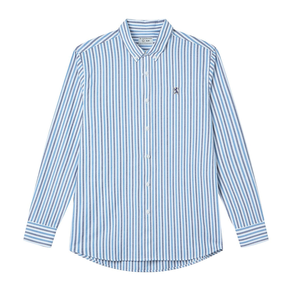 Men’s Cotton Slim Oxford Shirt with Embroidery