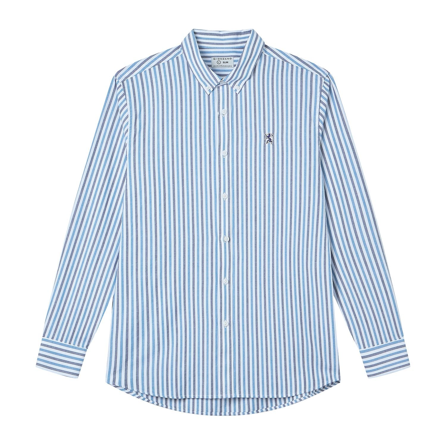 Men’s Cotton Slim Oxford Shirt with Embroidery