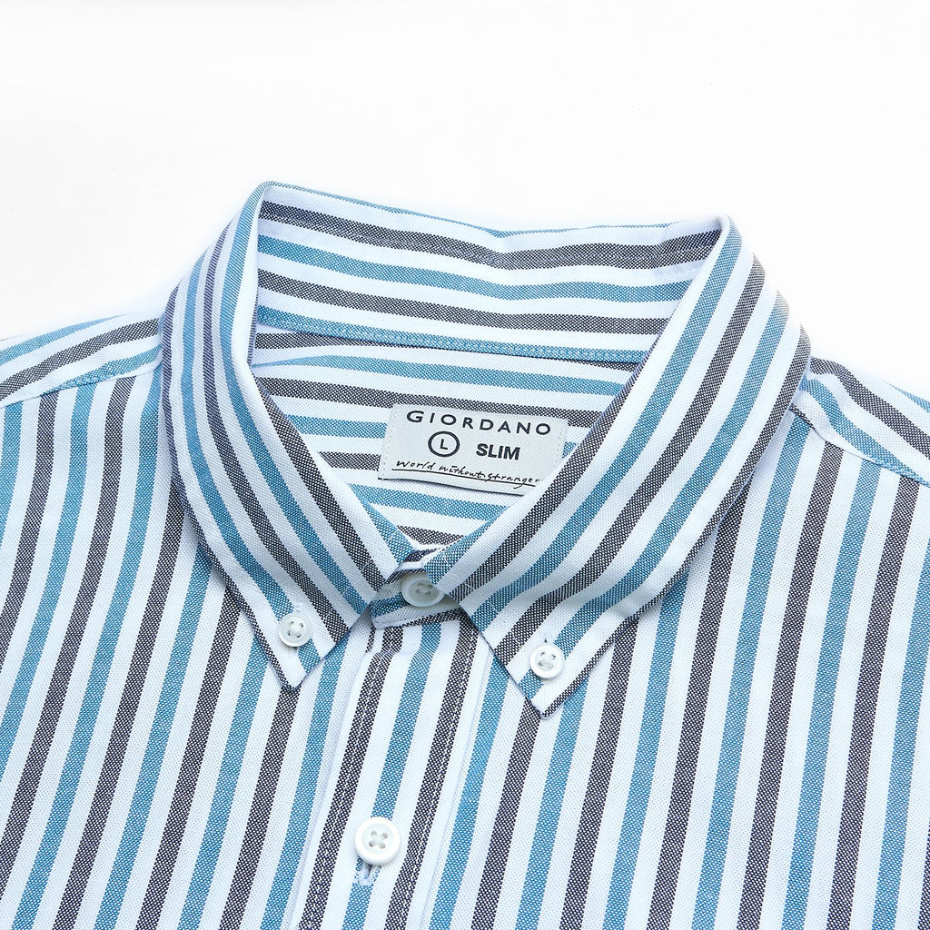Men’s Cotton Slim Oxford Shirt with Embroidery