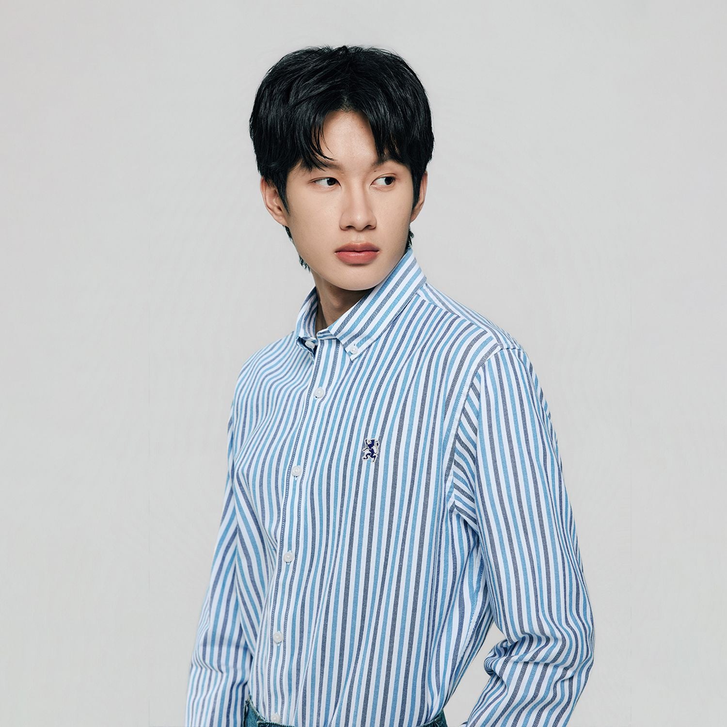Men’s Cotton Slim Oxford Shirt with Embroidery