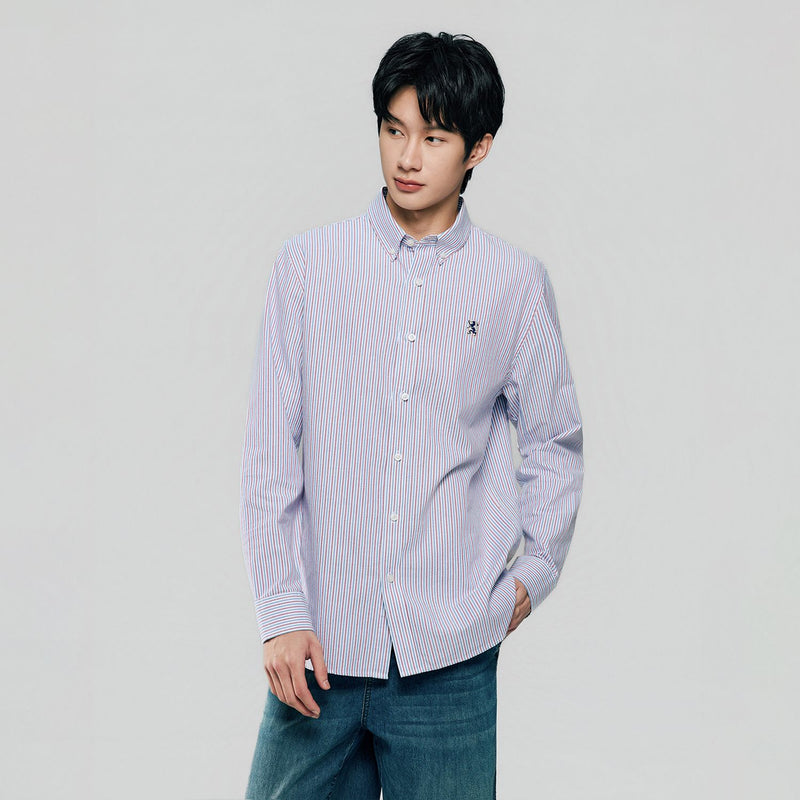 Men’s Cotton Slim Oxford Shirt with Embroidery