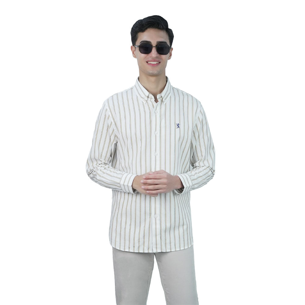Men’s Cotton Slim Oxford Shirt with Embroidery