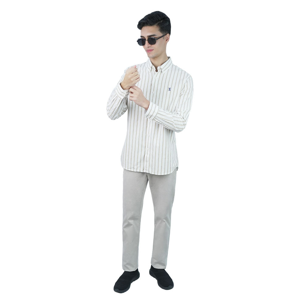 Men’s Cotton Slim Oxford Shirt with Embroidery