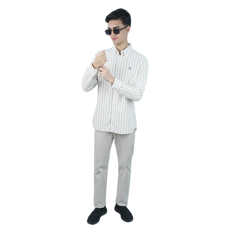 Men’s Cotton Slim Oxford Shirt with Embroidery