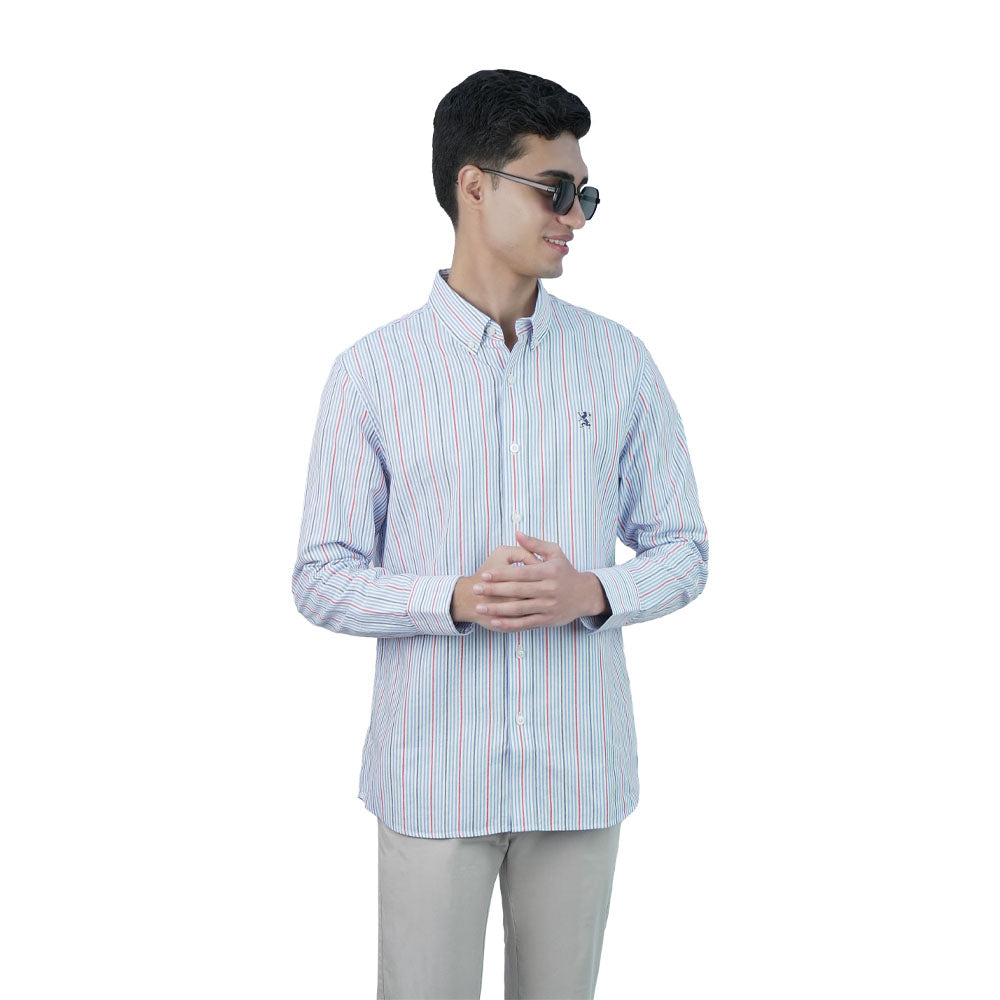 Men’s Cotton Slim Oxford Shirt with Embroidery