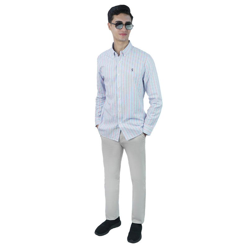 Men’s Cotton Slim Oxford Shirt with Embroidery