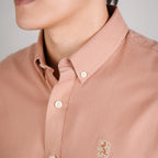 Men’s Cotton Slim Oxford Shirt with Embroidery