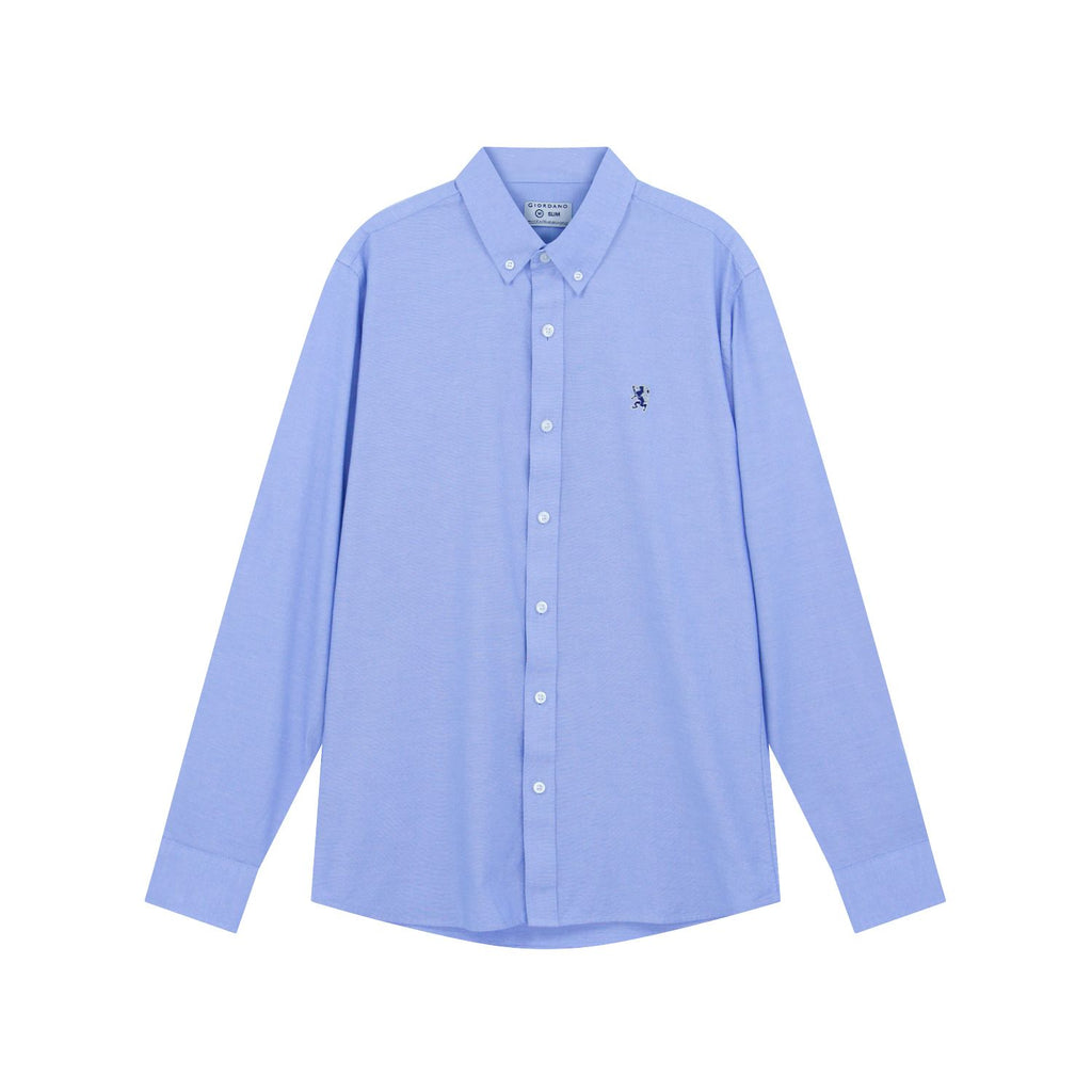 Men’s Cotton Slim Oxford Shirt with Embroidery