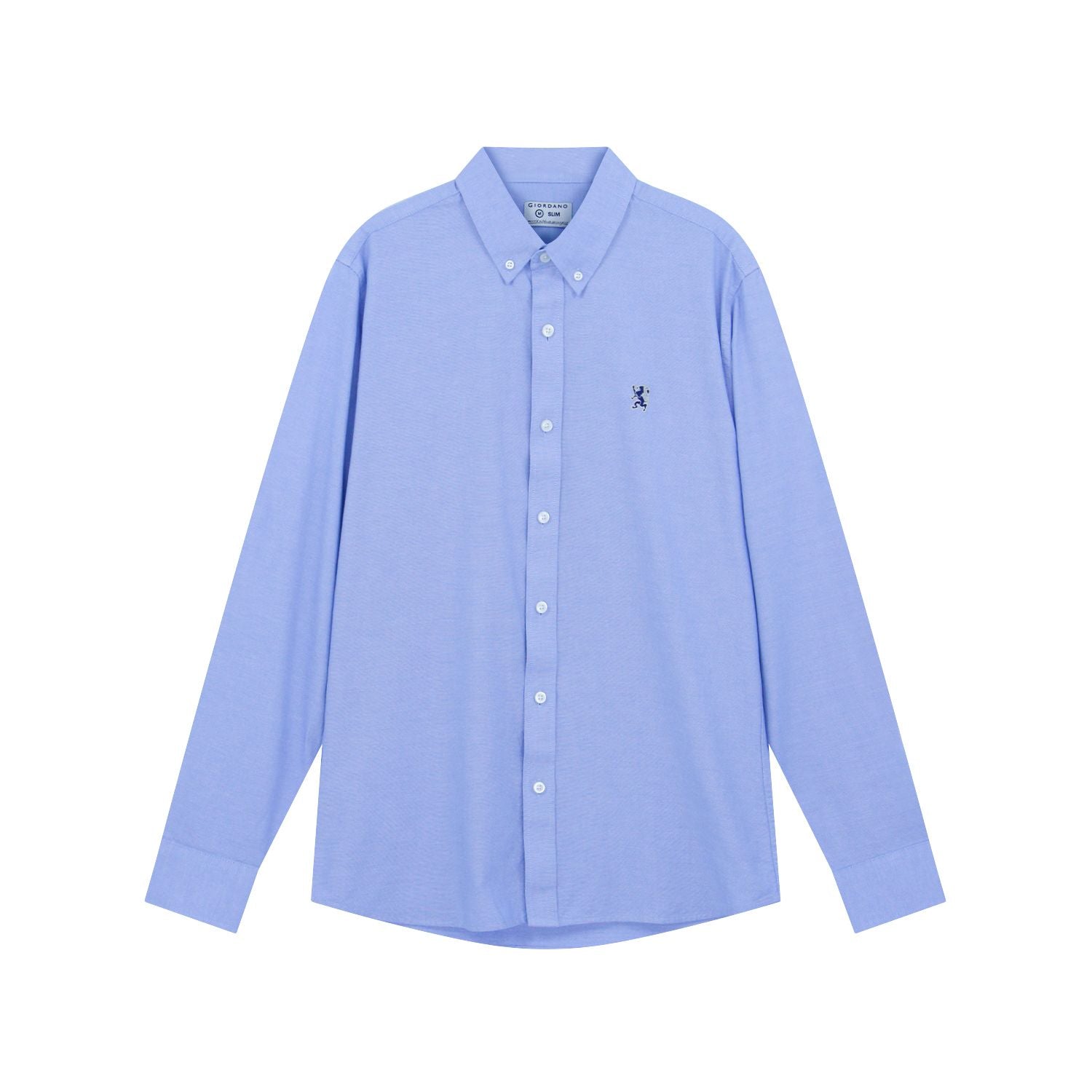 Men’s Cotton Slim Oxford Shirt with Embroidery