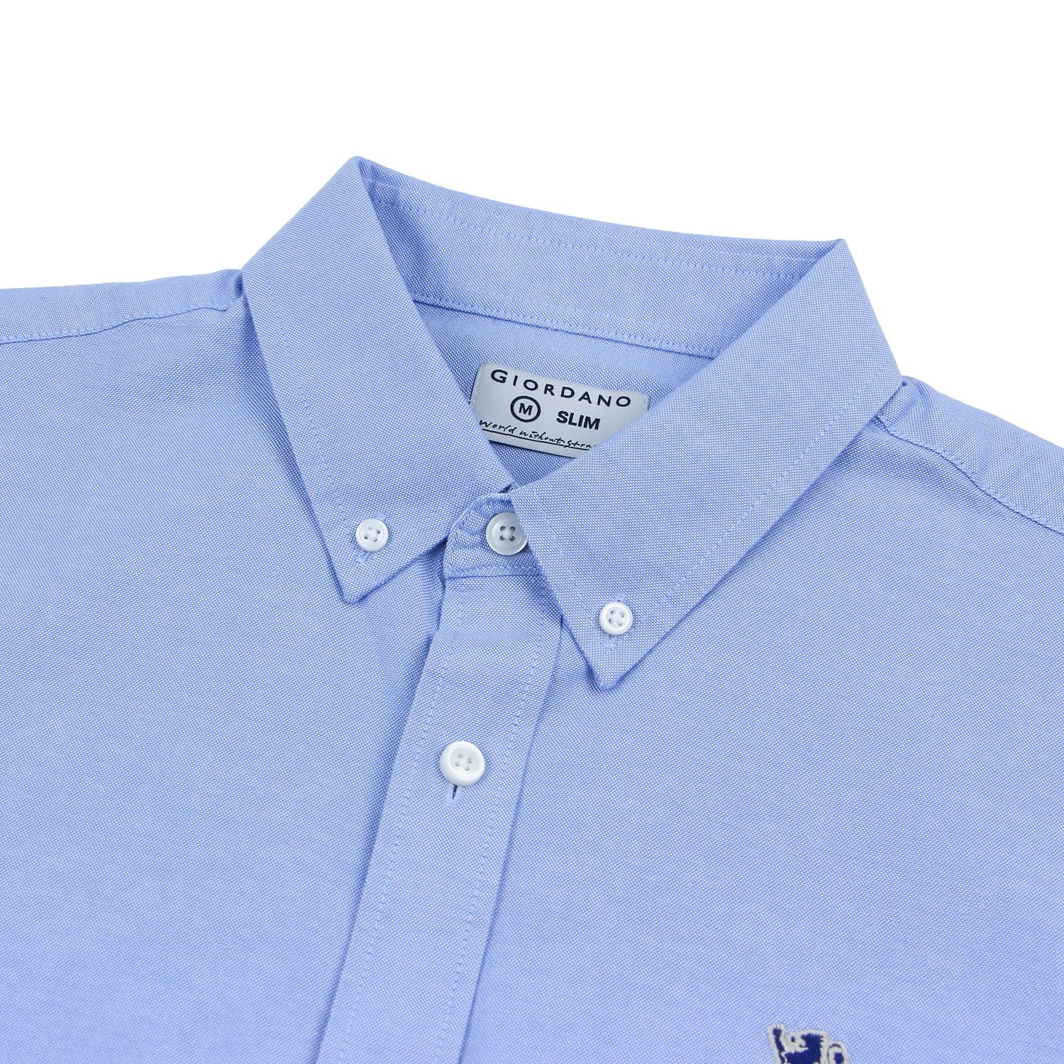 Men’s Cotton Slim Oxford Shirt with Embroidery