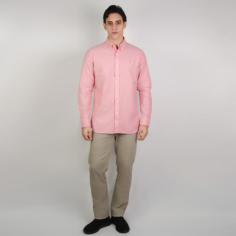 Men’s Cotton Slim Oxford Shirt with Embroidery