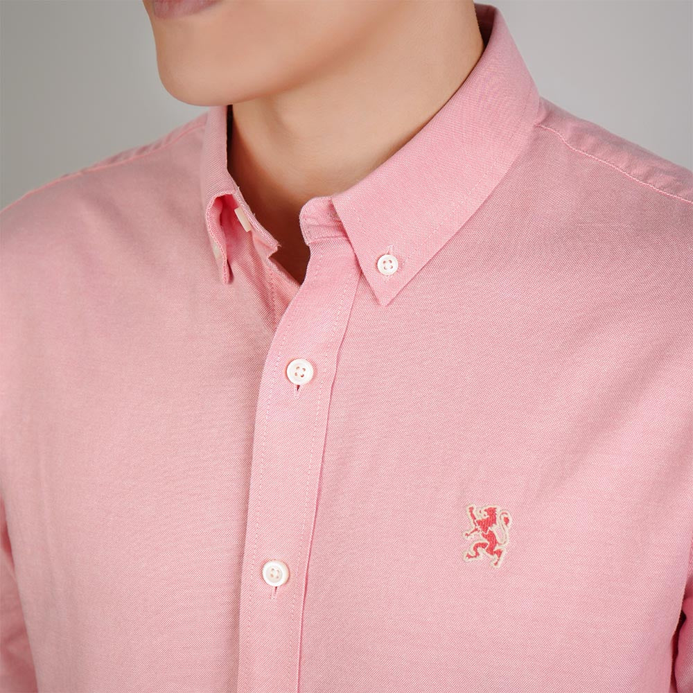 Men’s Cotton Slim Oxford Shirt with Embroidery