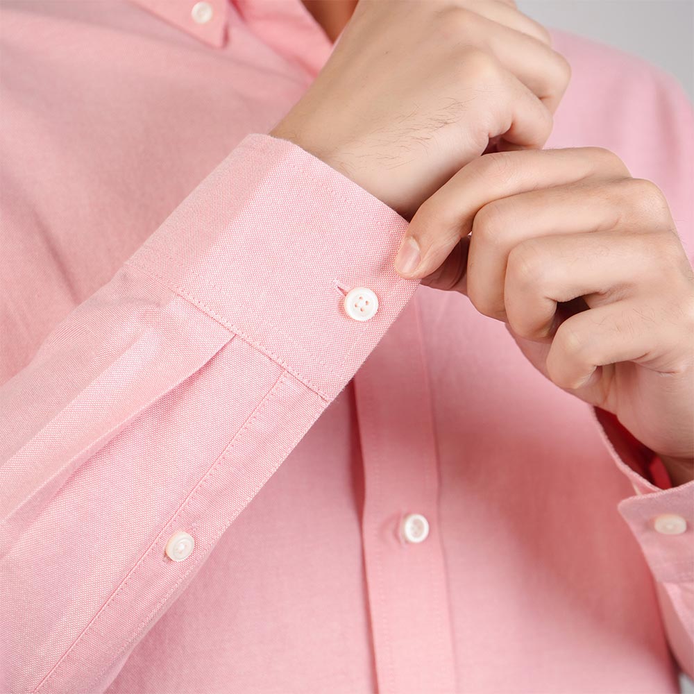 Men’s Cotton Slim Oxford Shirt with Embroidery