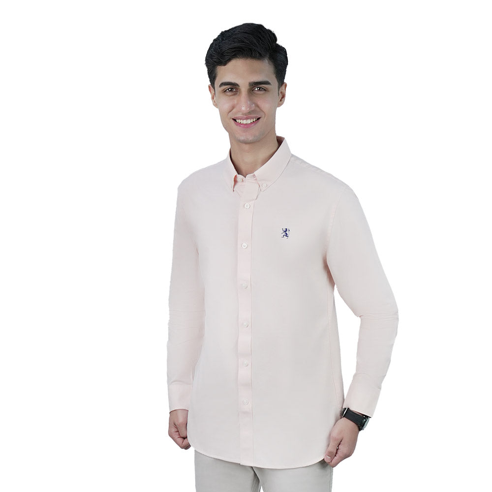 Men’s Cotton Slim Oxford Shirt with Embroidery