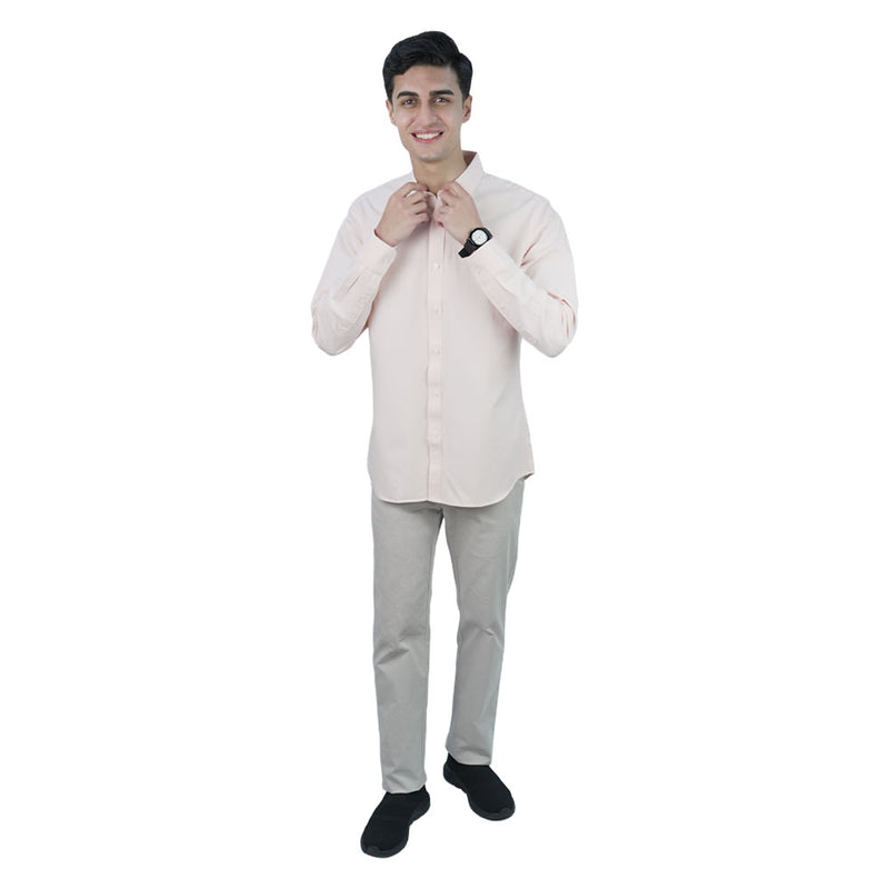 Men’s Cotton Slim Oxford Shirt with Embroidery