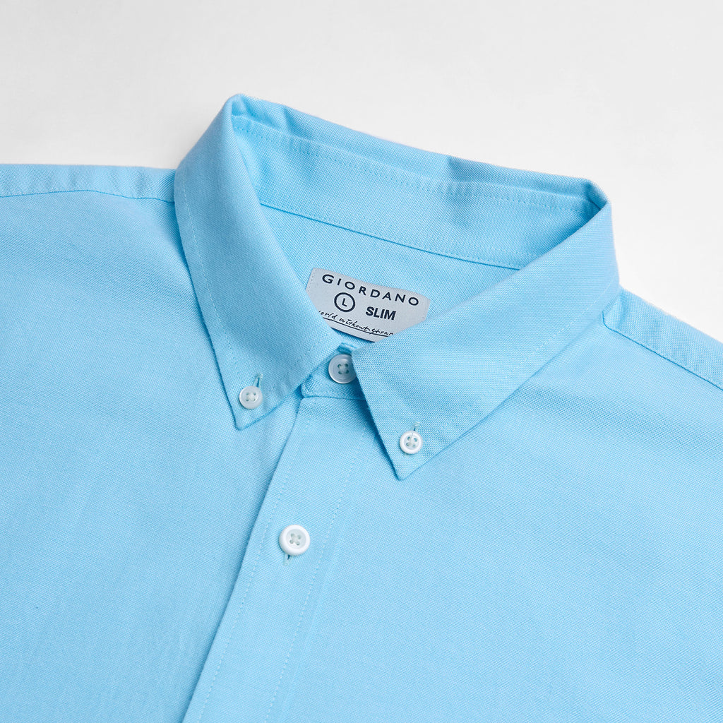 Men’s Cotton Slim Oxford Shirt with Embroidery
