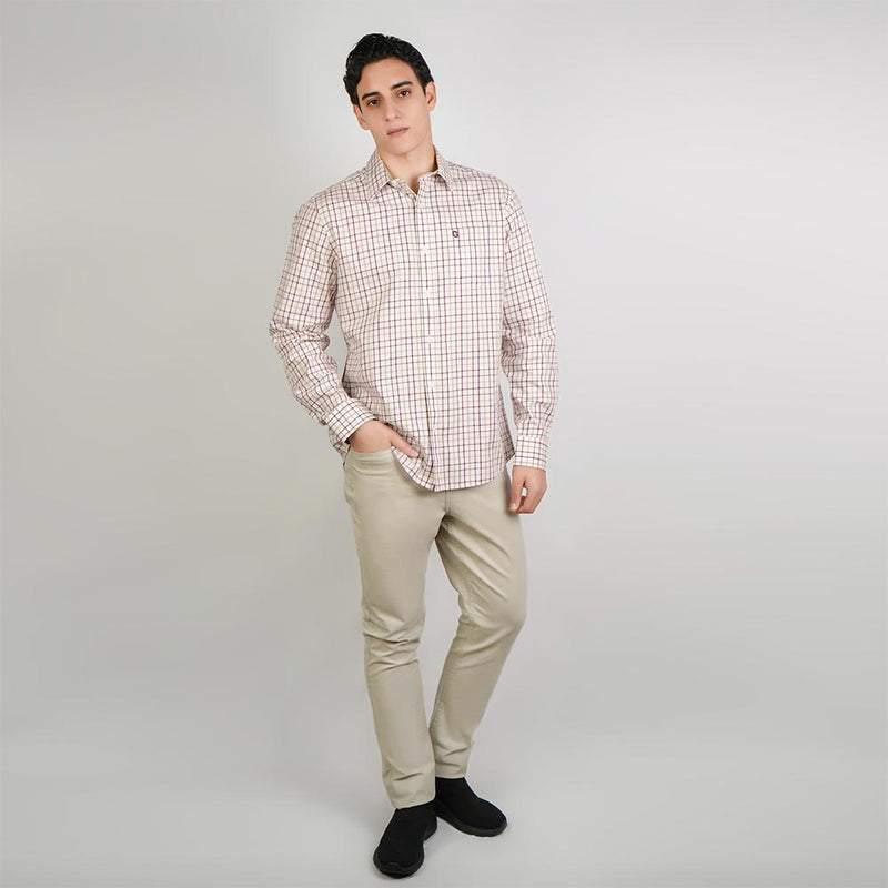Men's Washed Cotton Band Collar Shirt