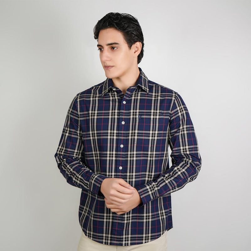 Men's Washed Cotton Band Collar Shirt