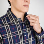 Men's Washed Cotton Band Collar Shirt