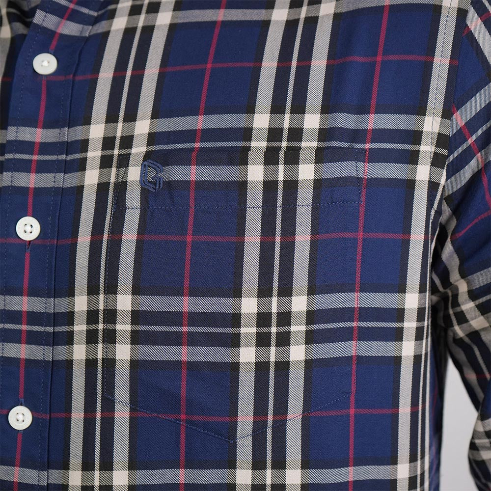 Men's Washed Cotton Band Collar Shirt