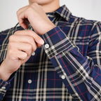 Men's Washed Cotton Band Collar Shirt