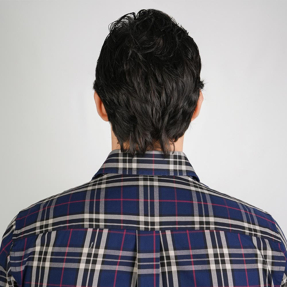 Men's Washed Cotton Band Collar Shirt