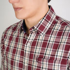 Men's Washed Cotton Band Collar Shirt