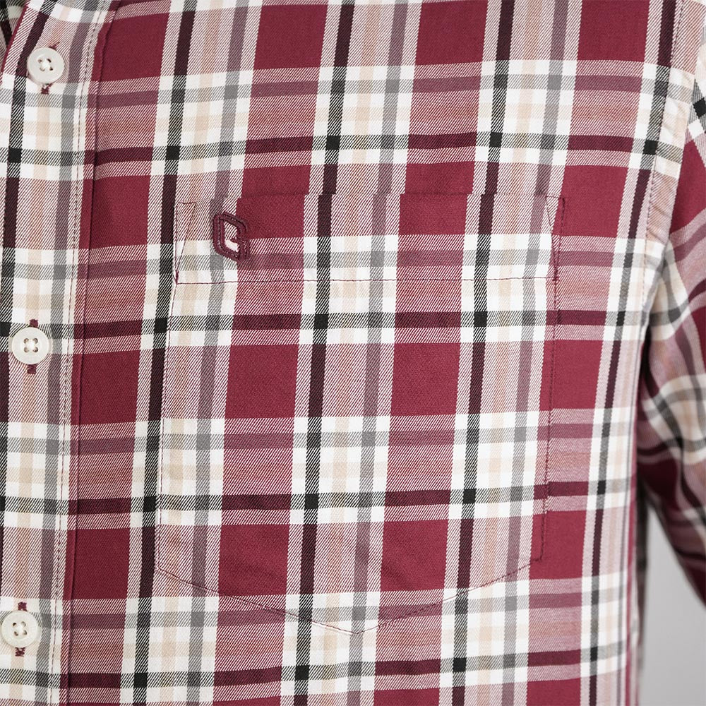 Men's Washed Cotton Band Collar Shirt