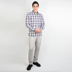 Men's Washed Cotton Band Collar Shirt