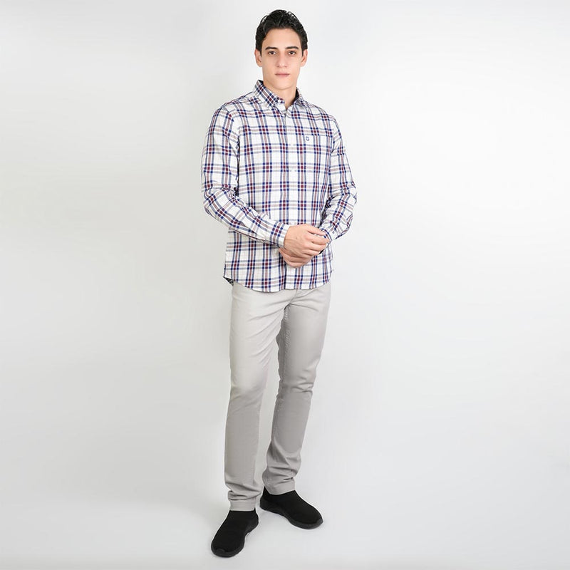 Men's Washed Cotton Band Collar Shirt